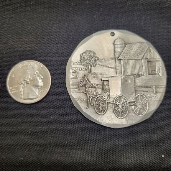 Wendell August Forge Handcrafted Ornament Pendant Amish Barn - Picture 4 of 5